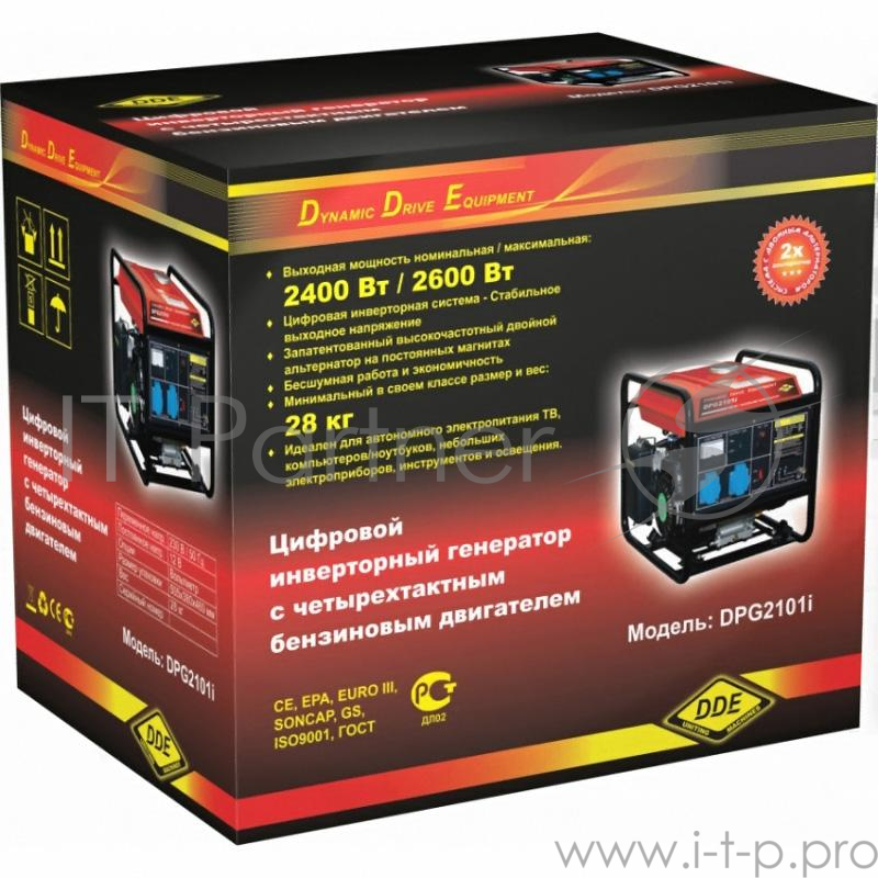 Бензоэлектростанция инверторная DDE DPG2101i 2.6кВт 220В бак 9.0л непрер.9ч