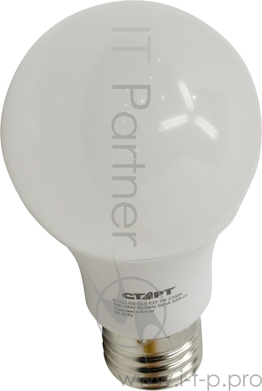 Светодиодные лампы (LED) СТАРТ LEDGLSE27 7W27/30 10/50 теплый