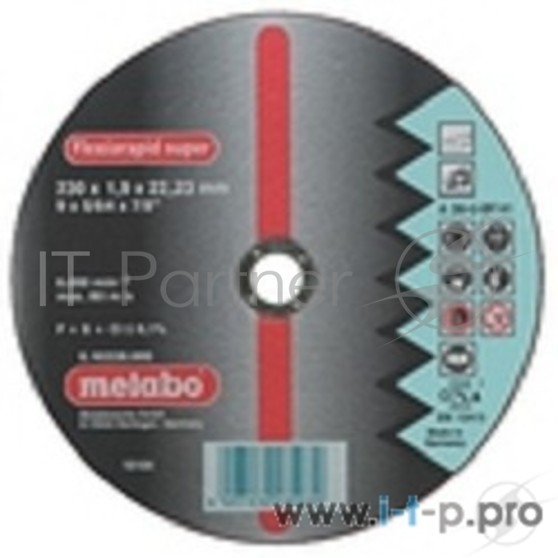 Диски отрезные, пильные, шлифовальные Metabo 616185000 Круг отр нерж Flexiarapid 230x1,9 прямой A30R