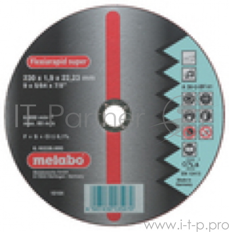 Диски отрезные, пильные, шлифовальные Metabo 616185000 Круг отр нерж Flexiarapid 230x1,9 прямой A30R