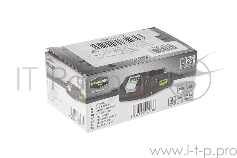 Аккумулятор GREENWORKS G24B2 (2902707) 24в g24 2Ач время зарядки 30мин