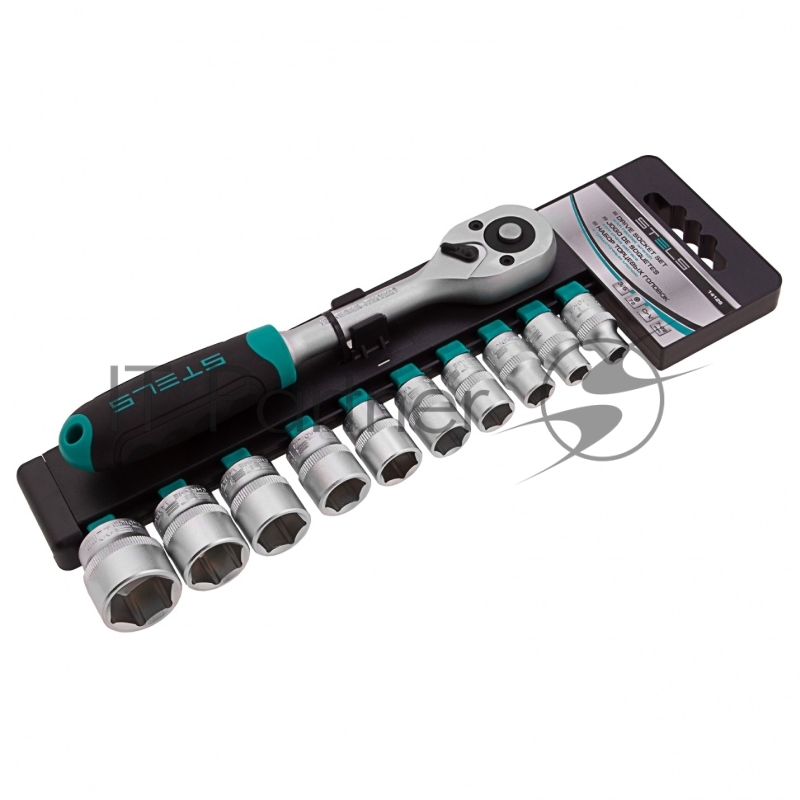 Набор головок STELS 14126 набор торцевых головок 3/8 головки 7 - 22мм с трещот. ключом crv 11пр.