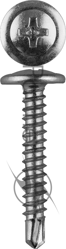Зубр Саморезы с прессшайбой и сверлом по листовому металлу до 2мм, PH2, 4,2x41мм, ТФ1, 200шт 4-300211-42-041