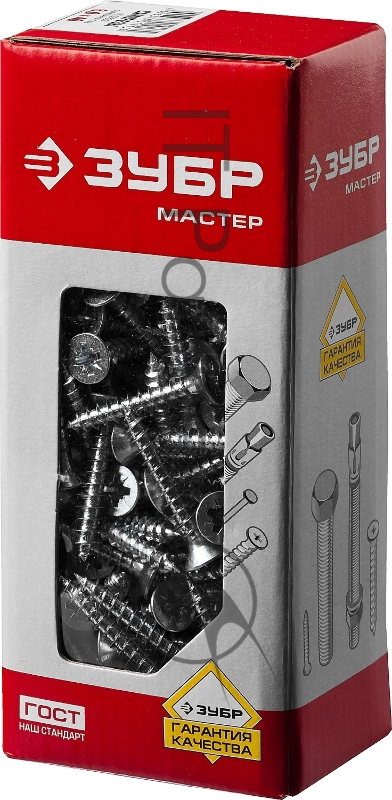 ЗУБР Саморезы СУ-Б универсальные, 40 x 6,0 мм, 180шт, белый цинк, 4-300371-60-040