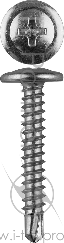 Зубр Саморезы с прессшайбой и сверлом по листовому металлу до 2мм, PH2, 4,2x25мм, ТФ1, 400шт 4-300211-42-025