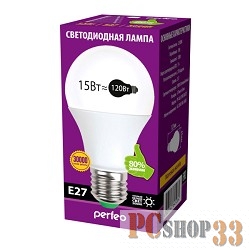 Светодиодные лампы (LED) Perfeo светодиодная (LED) лампа PF-A65 15W 3000K E27 PF-A65/15W/3K/E27