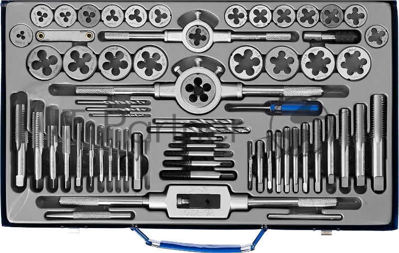 Набор метчиков и плашек ЗУБР 28110-H65 ПРОФЕССИОНАЛ сталь Р6М5, 65 предметов