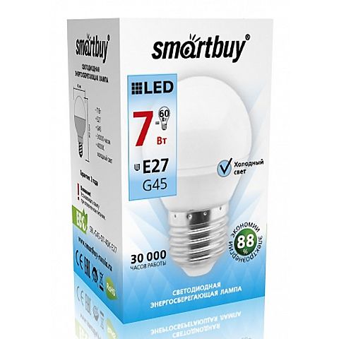 Светодиодные лампы (LED) Светодиодная (LED) Лампа Smartbuy-G45-07W/4000/E27