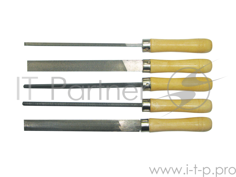 Набор напильников BIBER 141919 150мм с деревянной ручкой 5предметов Арт.85305