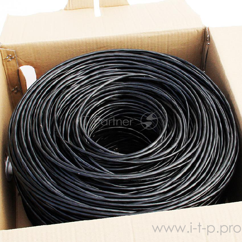 Кабель Telecom Кабель UTP кат. 5e 4 пары (305м) (0.5mm) CU внешний, черный UTP4-TC1000C5EN-CU-OS