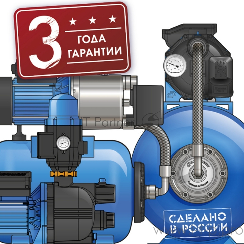 Насосная станция ДЖИЛЕКС 50/28 Ч-18 500Вт 3000л/ч глубина 9м высота 28м автомат джамбо