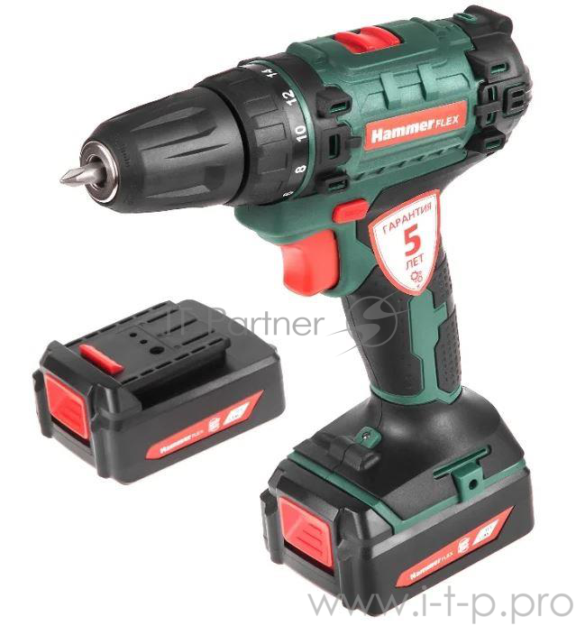 Аккум.дрель Hammer Flex ACD120Li 12В 2x1.3Ач 10мм 0-350/0-1250об/мин 26Нм в кейсе быстр зарядка