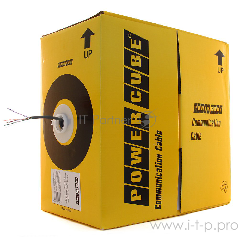 Кабель PowerCube PC-UPC-5002E-SO Кабель UTP кат.5e, 2 пары, 0.51 мм (305 м pullbox), МЕДЬ одножильный