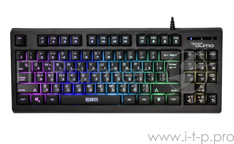 Клавиатура Qumo Inferno K49, игровая,87 клавиш, подсветка RGB running