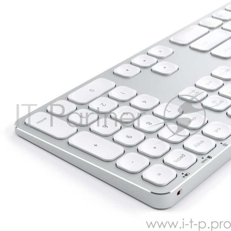 Беспроводная клавиатура Satechi Aluminum Bluetooth Wireless Keyboard with Numeric Keypad. Язык раскладки английский/русский. Цвет серебристый.