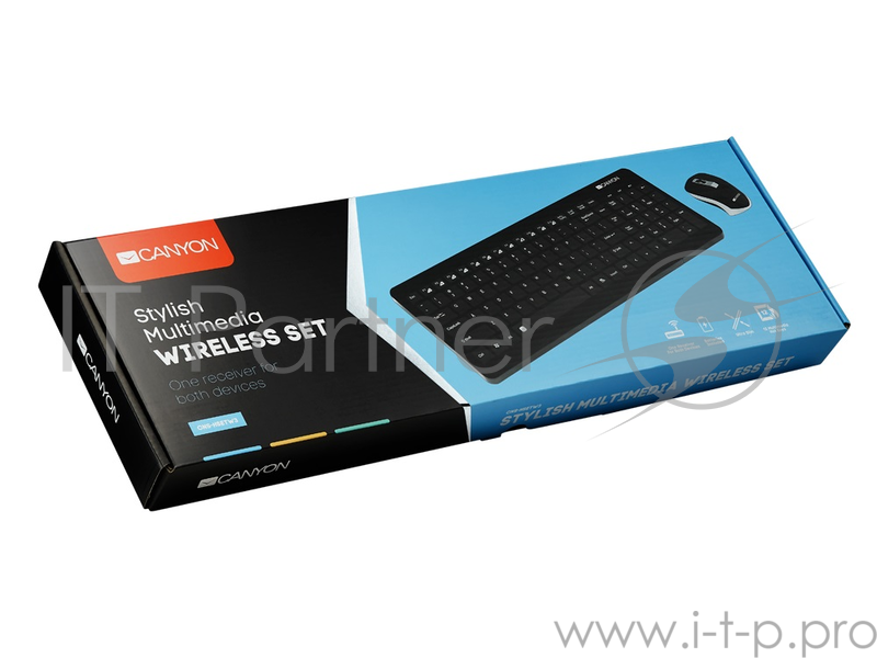 Клавиатура + мышь беспроводная Canyon wireless combo-set, (комплект), Черный CNS-HSETW3-RU