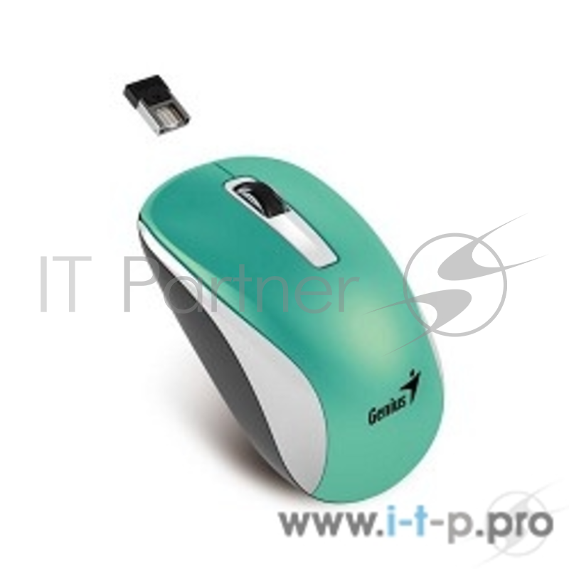 Мышка Genius NX-7010 Turquoise Metallic style. 2.4Ghz wireless BlueEye mouse 1200 dpi powerful BlueEye AA x 1