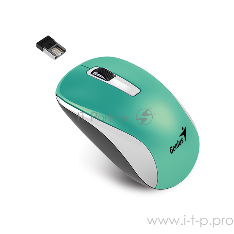 Мышка Genius NX-7010 Turquoise Metallic style. 2.4Ghz wireless BlueEye mouse 1200 dpi powerful BlueEye AA x 1