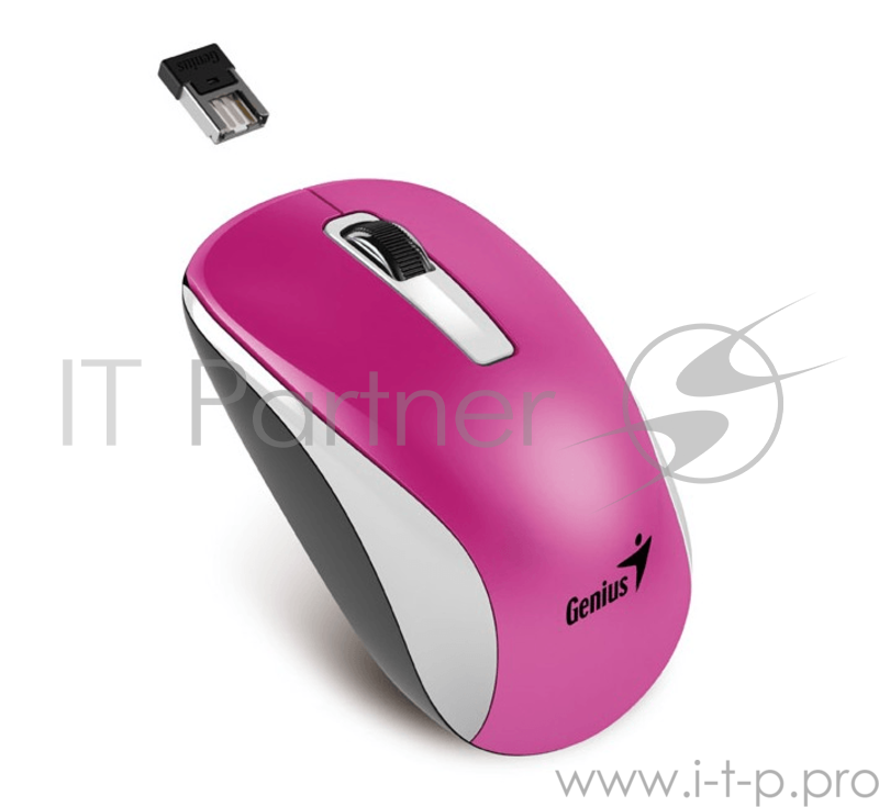 Мышь Genius беспроводная NX-7010 (малиновый металлик, BlueEye 1200dpi)