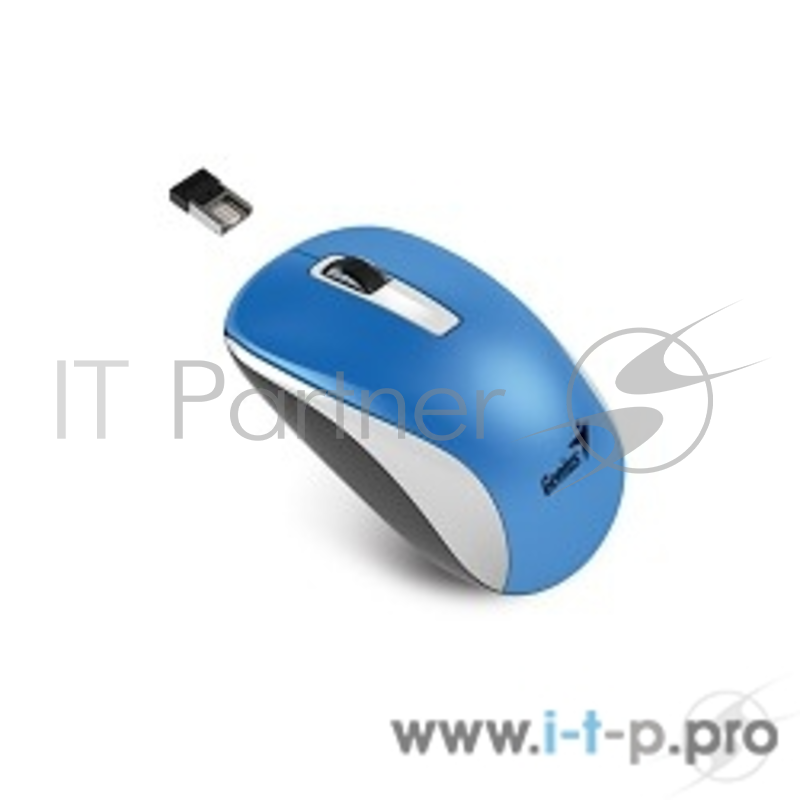 Мышь Genius беспроводная NX-7010 белый+синий металлик (BlueEye 1200dpi)