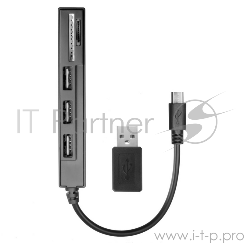 Картридер Ginzzu EXT GR-513UB OTG/PC & 3 port USB 2,0 hub