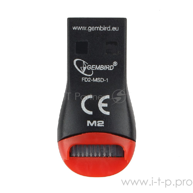 Картридер внешн.USB2.0 Gembird, для считывания MicroSD карт, блистер