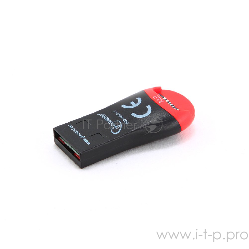 Картридер внешн.USB2.0 Gembird, для считывания MicroSD карт, блистер