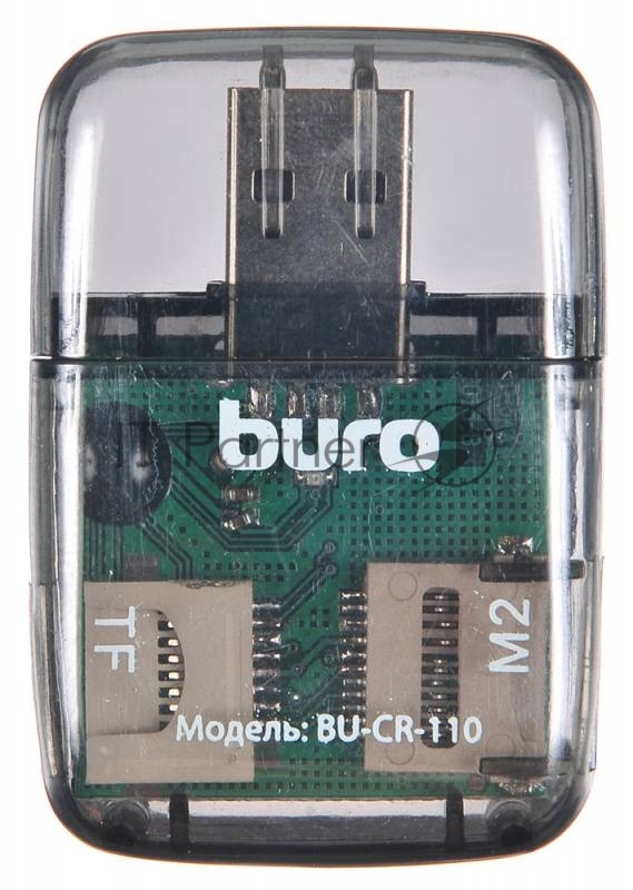 Устройство чтения карт памяти USB2.0 Buro BU-CR-110 черный