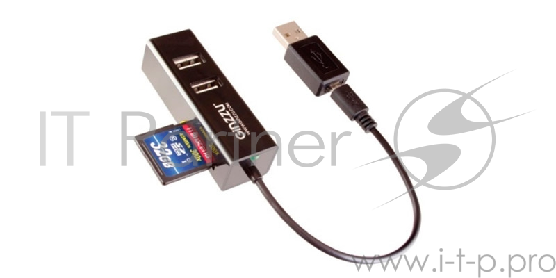 Картридер Ginzzu EXT GR-564UB OTG/PC + HUB 3 port USB 2.0