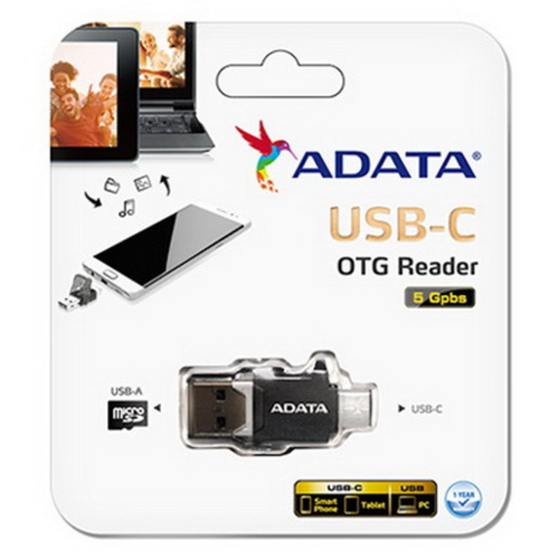 Устройство чтения/записи флеш карт ADATA microSD OTG USB-C to USB-A