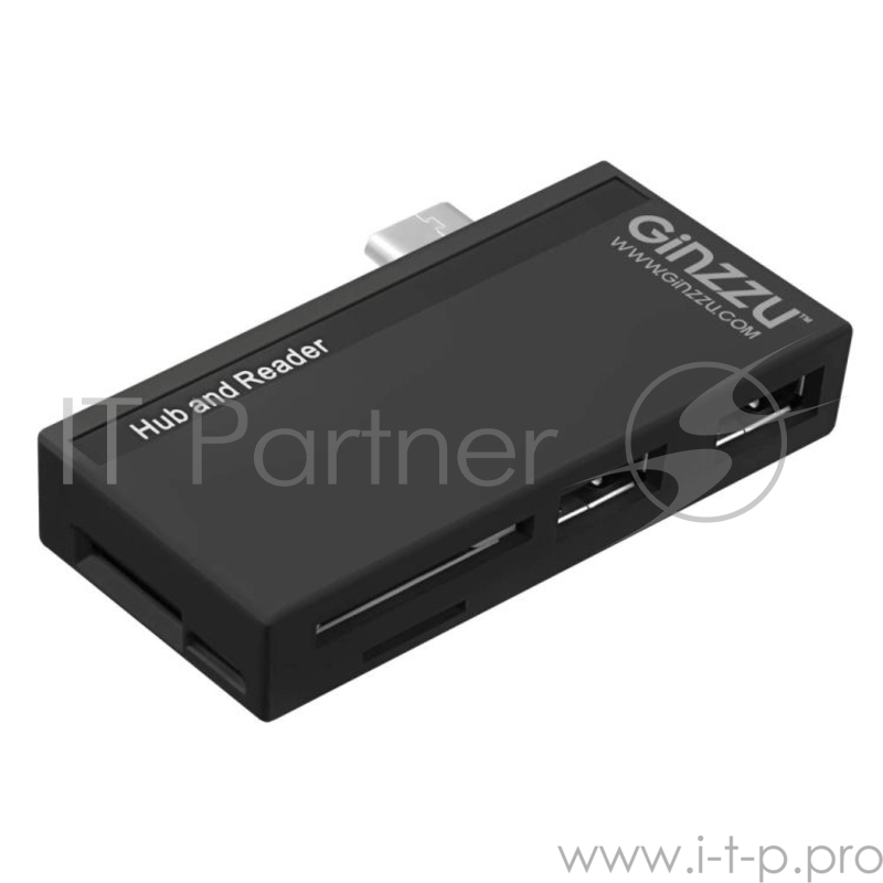 Универсальный OTG картридер Ginzzu GR-562UB, Type C , SD/SDXC/SDHC/MMC, 2 слота - microSDXC/SDXC/SDHS + 1 порт USB 3.0 + 1 порт USB 2.0, микроUSB порт