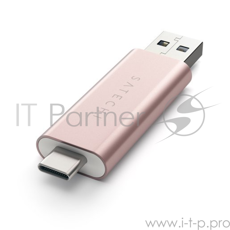 Кардридер Satechi Aluminum Type-C USB 3.0 and Micro/SD. Интерфейсы USB 3.0 и Type-C. Цвет розовое золото.