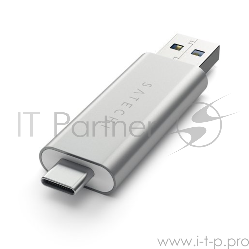 Кардридер Satechi Aluminum Type-C USB 3.0 and Micro/SD. Интерфейсы USB 3.0 и Type-C. Цвет серебряный.
