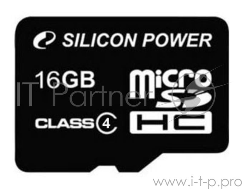 Флеш карта microSDHC 16Gb Class4 Silicon Power SP016GBSTH004V10-SP + adapter