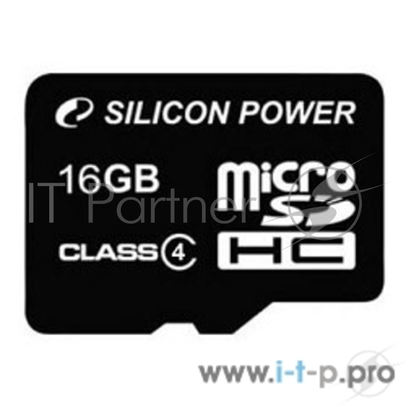 Флеш карта microSDHC 16Gb Class4 Silicon Power SP016GBSTH004V10-SP + adapter