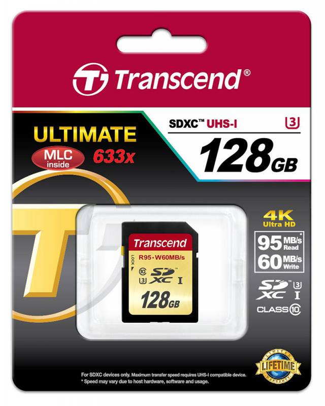 Флеш карта SDXC 128Gb Class10 Transcend TS128GSDU3 Ultimate