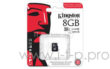 Флеш карта microSDHC 8Gb Class10 Kingston <SDCIT/8GBSP> Industrial Temperature SP Class UHS-I без адаптера