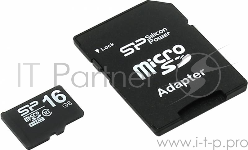Флеш карта microSDHC 16Gb Class10 Silicon Power SP016GBSTH010V10SP + adapter