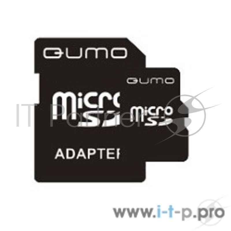 Карта памяти QUMO MicroSDHC 8GB Сlass 6 с адаптером SD, бело-оранжевая картонная упаковка