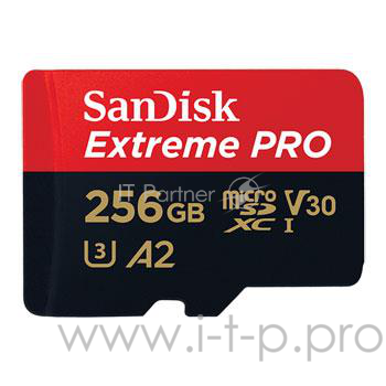 Флеш карта microSD 256GB SanDisk microSDXC Class 10 UHS-I A2 C10 V30 U3 Extreme Pro (SD адаптер) 170MB/s