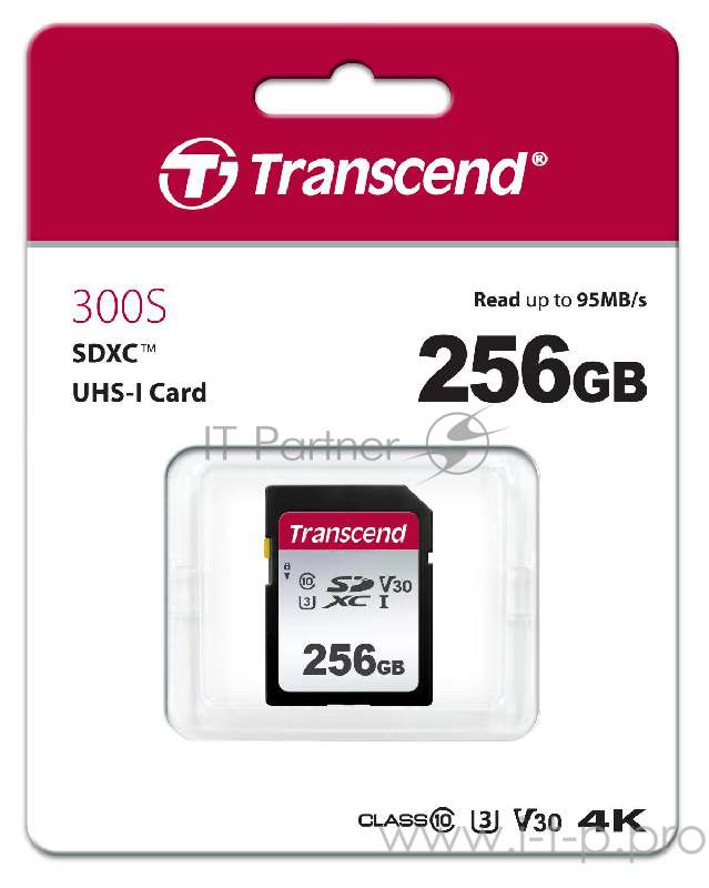 Флеш карта SD 256GB Transcend SDXC Class 10 UHS-I U3, V30, TLC, Silver