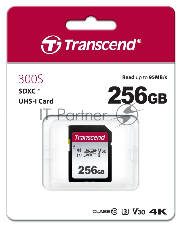 Флеш карта SD 256GB Transcend SDXC Class 10 UHS-I U3, V30, TLC, Silver