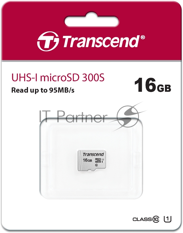 Флеш карта microSD 16GB Transcend microSDHC Class 10 UHS-1 U1, (без адаптера), TLC