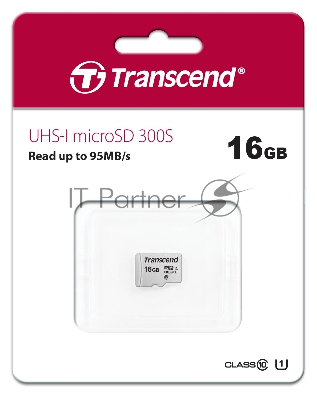 Флеш карта microSD 16GB Transcend microSDHC Class 10 UHS-1 U1, (без адаптера), TLC