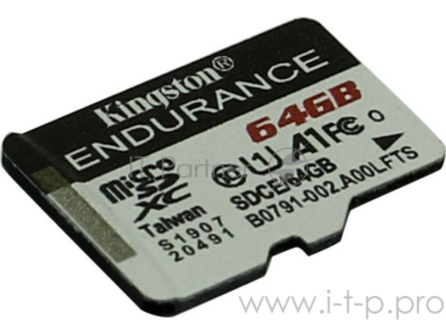 Флеш карта microSD 64GB Kingston microSDНC Class 10 A1 UHS-I Endurance 95R/30W Card Only