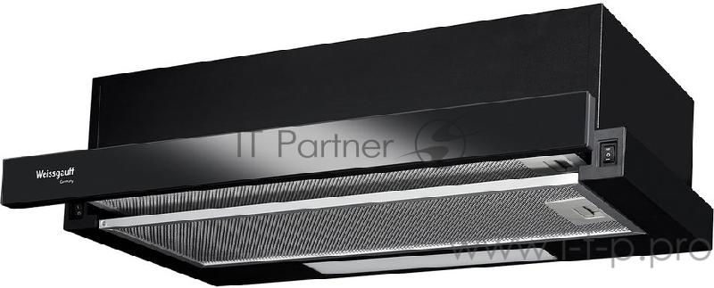 Вытяжка встраиваемая Weissgauff TEL 06 2M BL черный управление: кулисные переключатели (2 мотора)