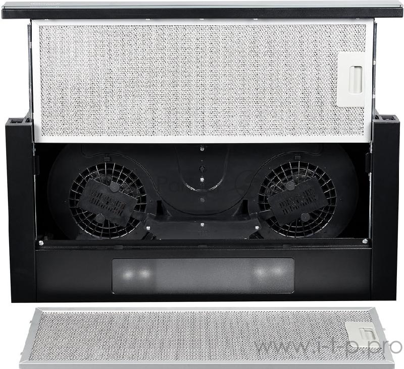 Вытяжка встраиваемая Weissgauff TEL 06 2M BL черный управление: кулисные переключатели (2 мотора)