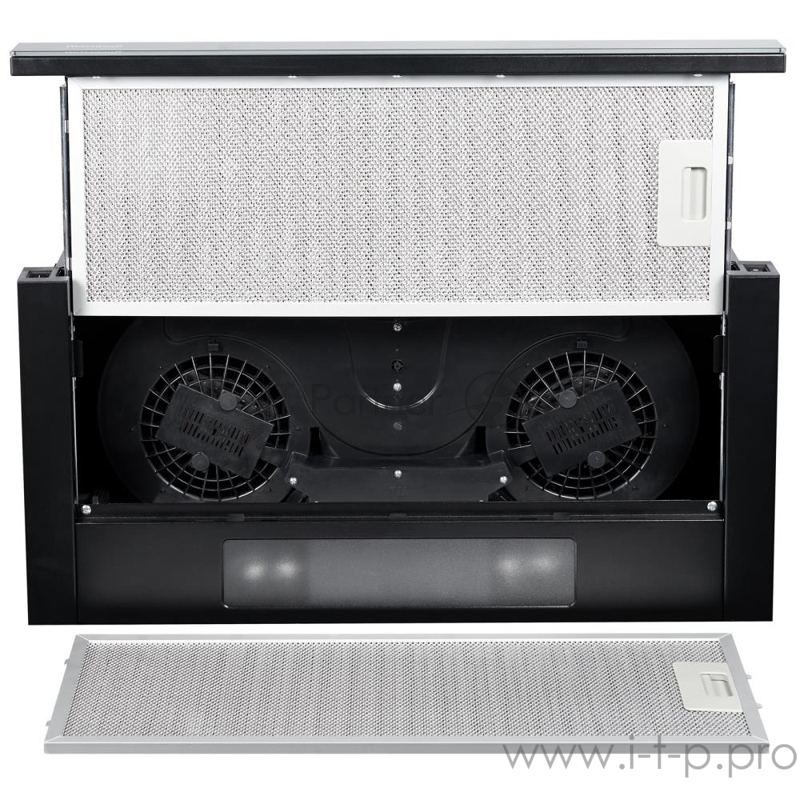 Вытяжка встраиваемая Weissgauff TEL 06 2M BL черный управление: кулисные переключатели (2 мотора)
