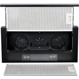 Вытяжка встраиваемая Weissgauff TEL 06 2M BL черный управление: кулисные переключатели (2 мотора)