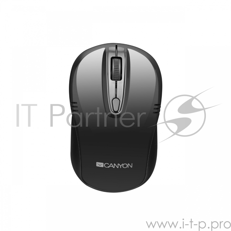 Клавиатуры, мыши CANYON CNE-CMSW02B Black USB {wireless mouse, optical tracking - red LED, 4 buttons, 2.4Ghz, DPI 1000/1200/1600}